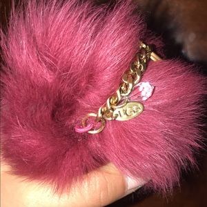 Ugg puff ball keychain